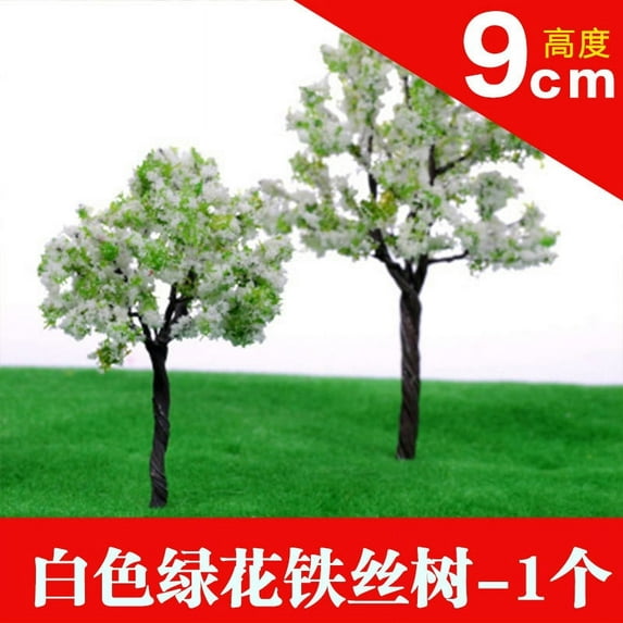 2Pcs Exquisite Plant Figurine Miniature Garden Tree Statue Miniature Tree Figurine Decor