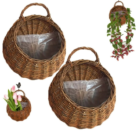 2Pcs Exquisite Wall Hanging Flower Basket Rural Wall Hanging Flower Pot