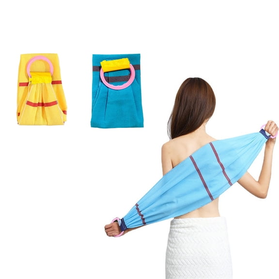 2Pcs Extra Coarse Sand Pull Back Bath Towel GIXUSIL Double-Sided Pull Back Strip Bath Exfoliating Back Scrubber Shower Bath Wash Cloth for Men Women Towel 105cm (Random Color)