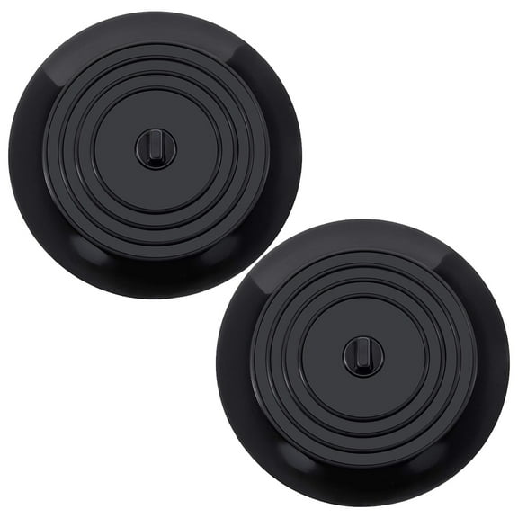 2Pcs Extra Large 15.2cm Silicone Sink Stopper Odor-Resistant Tub Stopper Circular Drain Plug Black