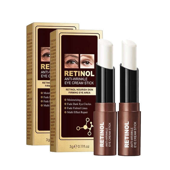 2Pcs Eye Cream Stick with Retinol, Firming Serum Stick for Under Eye Bags & Wrinkles, Dark Circles Under Eye Treatment for Men & Women
