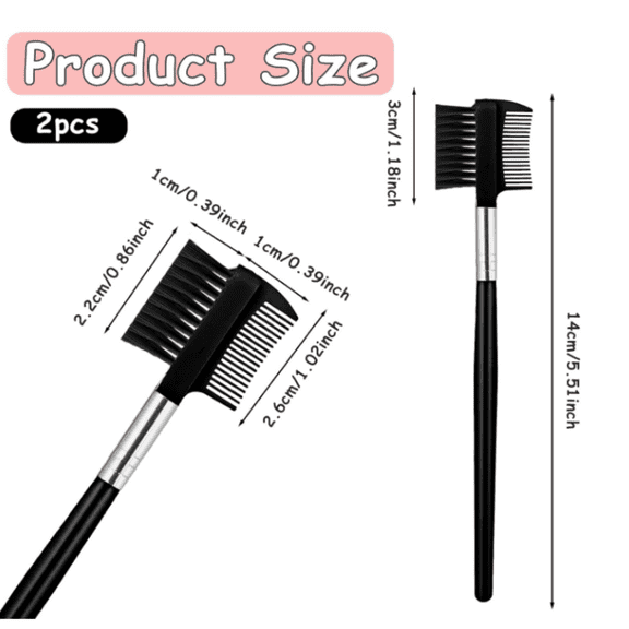 2Pcs Eyebrow Brush Comb and Eyelash Comb Separator, Eyebrow Makeup Brush Wands Eyebrow Lash Separator Tool for Eliminating Mascara Clumps, Separating Lashes, Eyelashes Extension