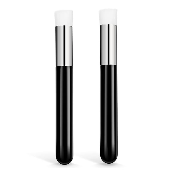 2Pcs Eyelash Cleaning Brush Eyelash Cleansing Brush Nostril Deep Cleaning Brush Blackhead Removal Tool Facial Cleansing Scrub Brush (Black Silver)