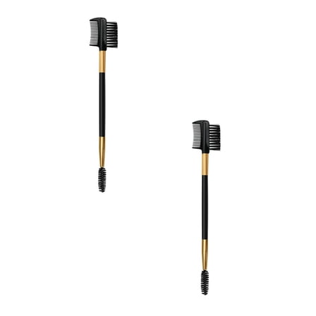 2Pcs Eyelash Comb And Eyebrow Brush,Double-Sides Brow Comb,3 In 1 Eyebrow Eyelash Brush For Women,Dual Use Eyelash Comb Brush,Multifunctional Eyelash Extension Makeup Cosmetic Tool,Black*2,0.8x6"