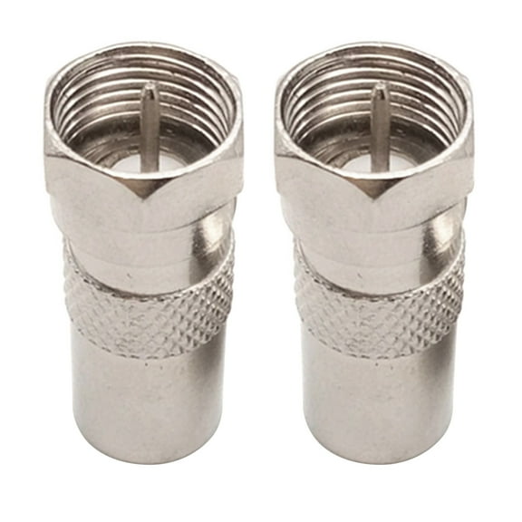 2Pcs F Type Male Plug Connector Socket to RF Coax TV Aerial Female RF Adapters for Video Systems