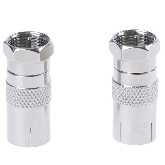 2Pcs F Type Male Plug Connector Socket to RF Coax TV Aerial Female RF Adapters