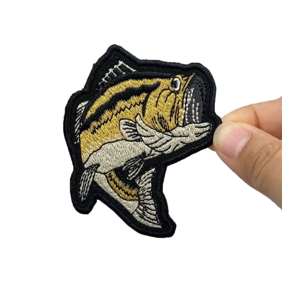 2Pcs FISH Embroidered Appliques Patch with Iron on Backing- Punk Style Crochet Badge Suitable for Vests,Jackets, Backpacks,and Clothing