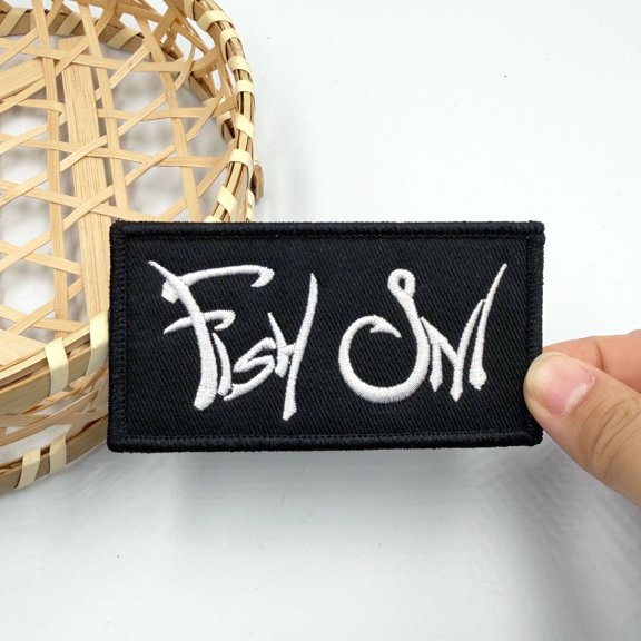 2Pcs FISH Embroidered Appliques Patch with hook and loop Backing- Punk Style Crochet Badge Suitable for Vests,Jackets, Backpacks,and Clothing