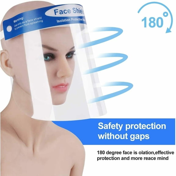 2Pcs Face Protective Shield Anti Fog Full Face Splash Proof Top Cap Clear Hat