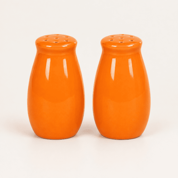 2Pcs Fall Salt and Pepper Shaker, Orange Pine Tree, Ceramic