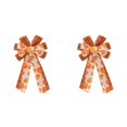thumbnail image 1 of 2Pcs Fall Thanksgiving Halloween Wreath Bow, Large Pre-Tied Checkered Ribbon Swag Bow for Front Door, Indoor Living Room, Outdoor Courtyard Decoration, Autumn Holiday Ornament for Home, Porch, Mantel, 1 of 5