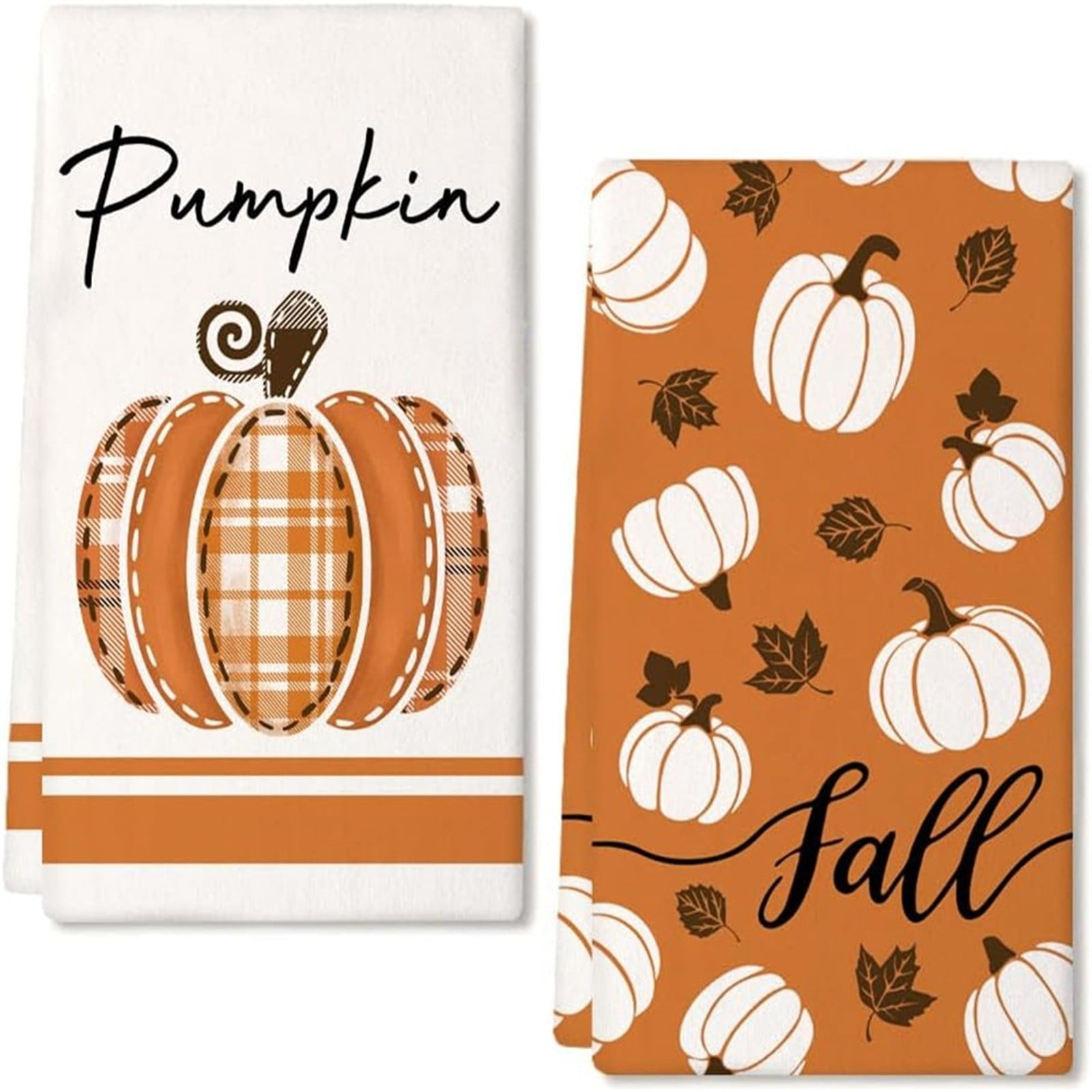2 Pack Fall Theme Kitchen Towels - Microfiber Dish Drying Towels ...
