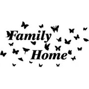 2Pcs Family Home Mirror Wall Stickers 3D Acrylic Mirror Decal Removeable Vinyl Art Wall Home Decor Letters Mural DIY Mirror Decor for Living Room Bedroom Background Decoration Silver