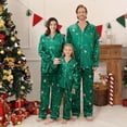 thumbnail image 1 of 2Pcs Family Matching Christmas Pajamas Sets Silk Satin Clothes Parent-Child Cute Print Sleepwear Pjs For Couples/Women/Men/Kids, 1 of 8
