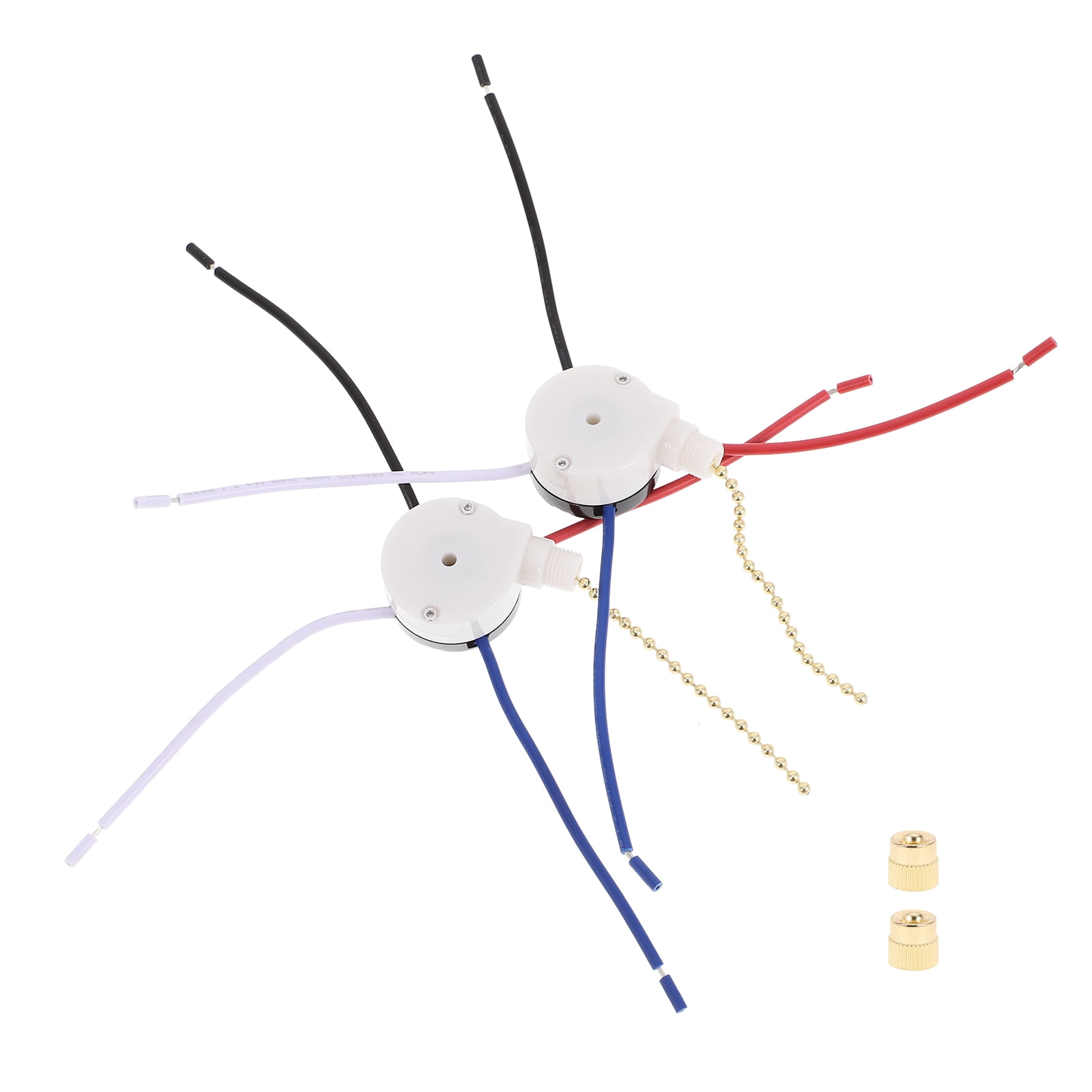 2Pcs Fan Speed Control Pull Chain Switch Part 3Speed 4Wire Pull