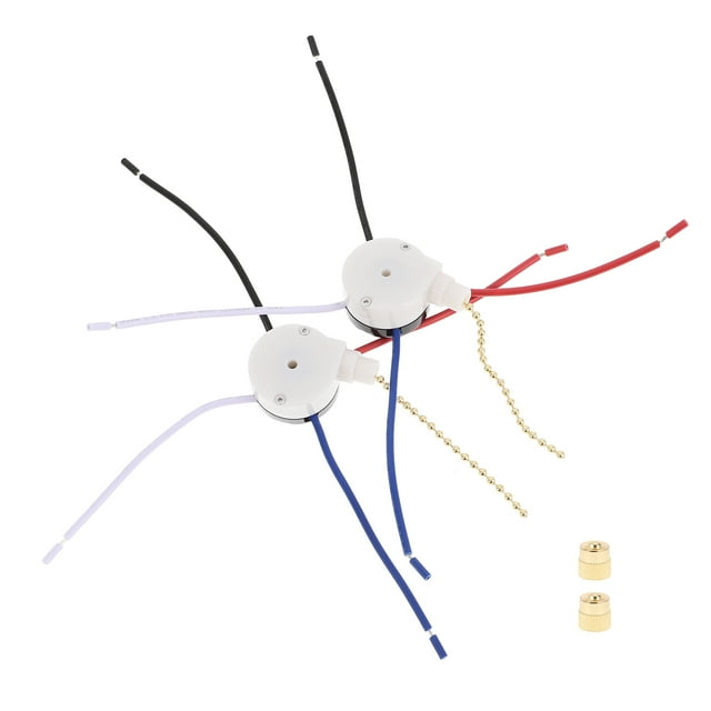 2Pcs Fan Speed Control Pull Chain Switch Part 3Speed 4Wire Pull