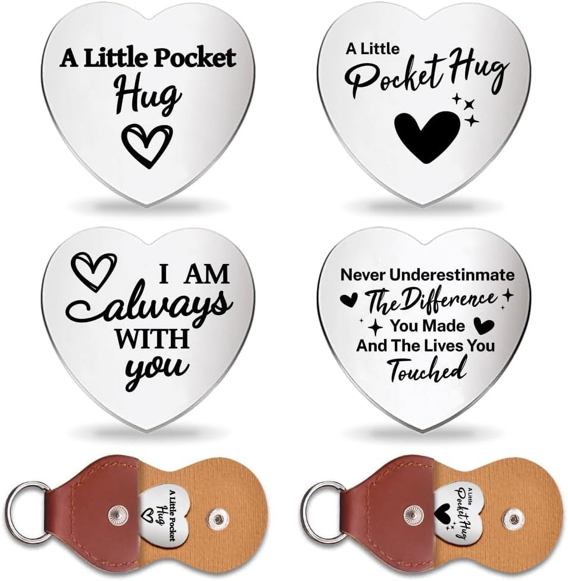 2Pcs Farewell Pocket Hug Token with Key Chains Inspirational Pocket Hug ...