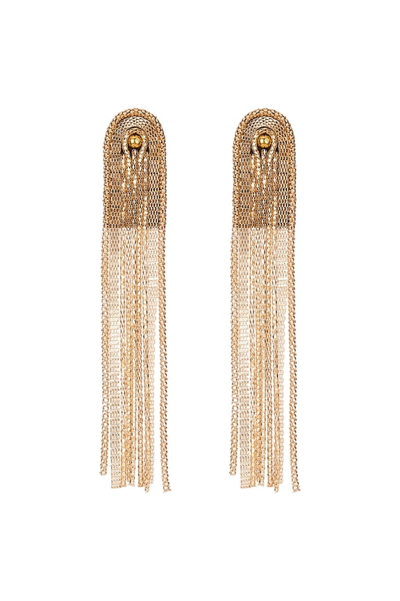 2Pcs Fashion Tassel Epaulettes Alloy Shoulder Badge Detachable Light Gold Tassel Chain Epaulet Shoulder Decoration Fixed by Pin for Jackets Metal