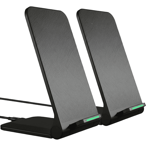 2Pcs Fast Wireless Charger,15W Max Wireless Charging Stand Compatible with iPhone 17/17Plus/17Pro/16/16Plus/16Pro /15/14/13/12/11/X/XR,Samsung Galaxy S25/S24/S23/S22/S21/S20/S10/S9/S8 Note 20