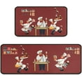 thumbnail image 1 of 2Pcs Fat Chef Kitchen Rugs Set of 2 Floor Mats for Cooking Non Slip Waterproof Standing Kitchen Runner Mats 17”x30”+17”x47”, 1 of 7