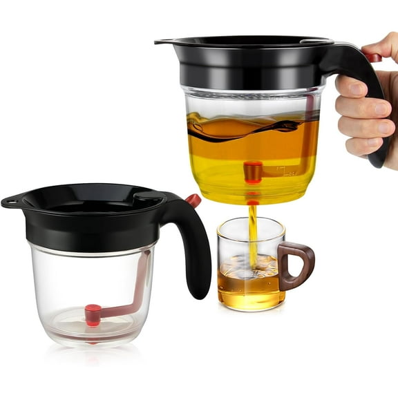 2Pcs Fat Separator with Strainer and Bottom Release 33 oz Gravy Grease Separator for Cooking Healthier Gravy