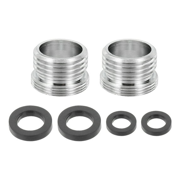 2Pcs Faucet Aerator Adapter, 1/2" Male to M22 Male with Washer, 15mm Length