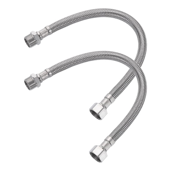 Female Thread Features 2Pcs Faucet Hose, 11.81