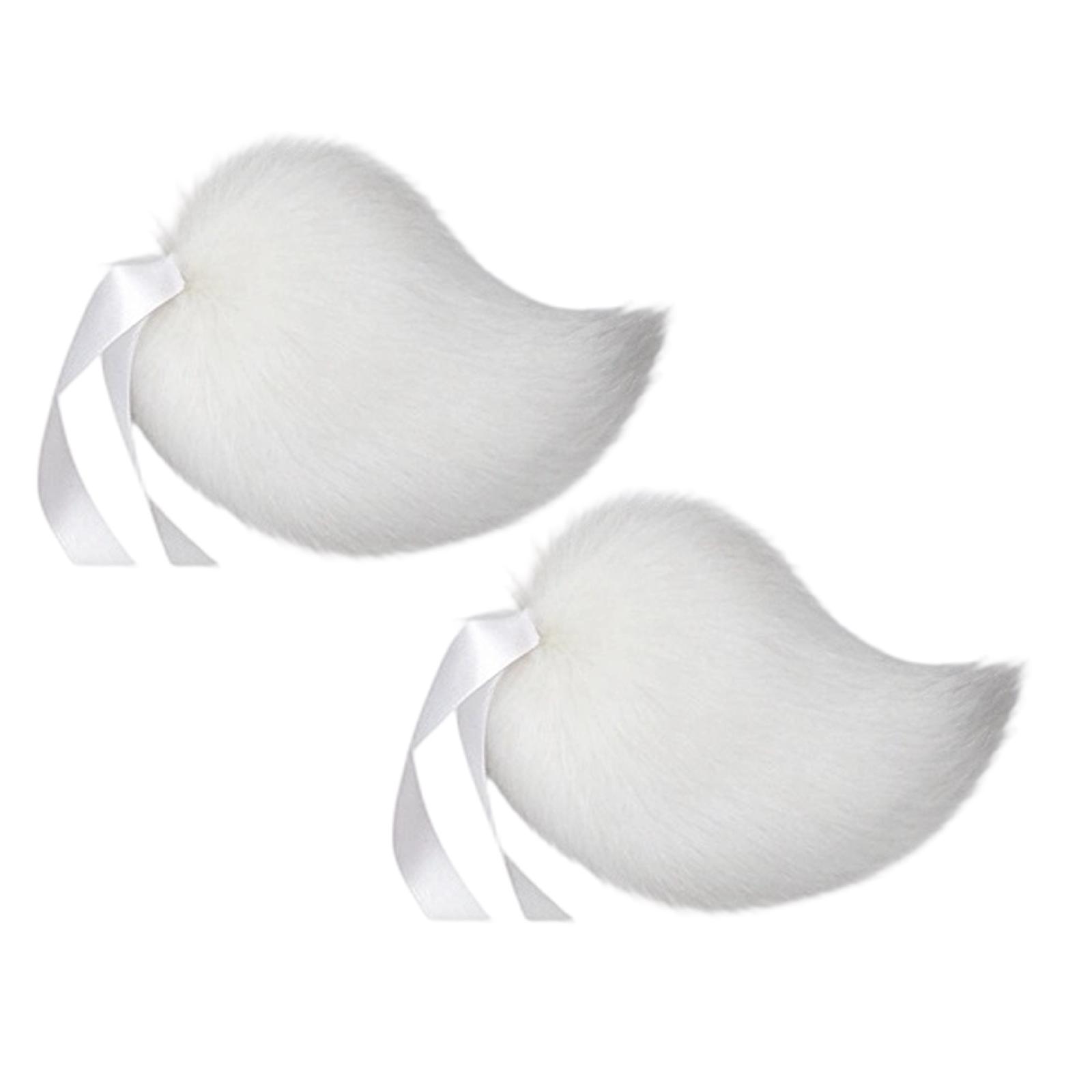 Baby Animal Ribon 2Pcs Faux Animal Tail Cosplay Prop, Soft Tail With Plush Satin Ribbon ...