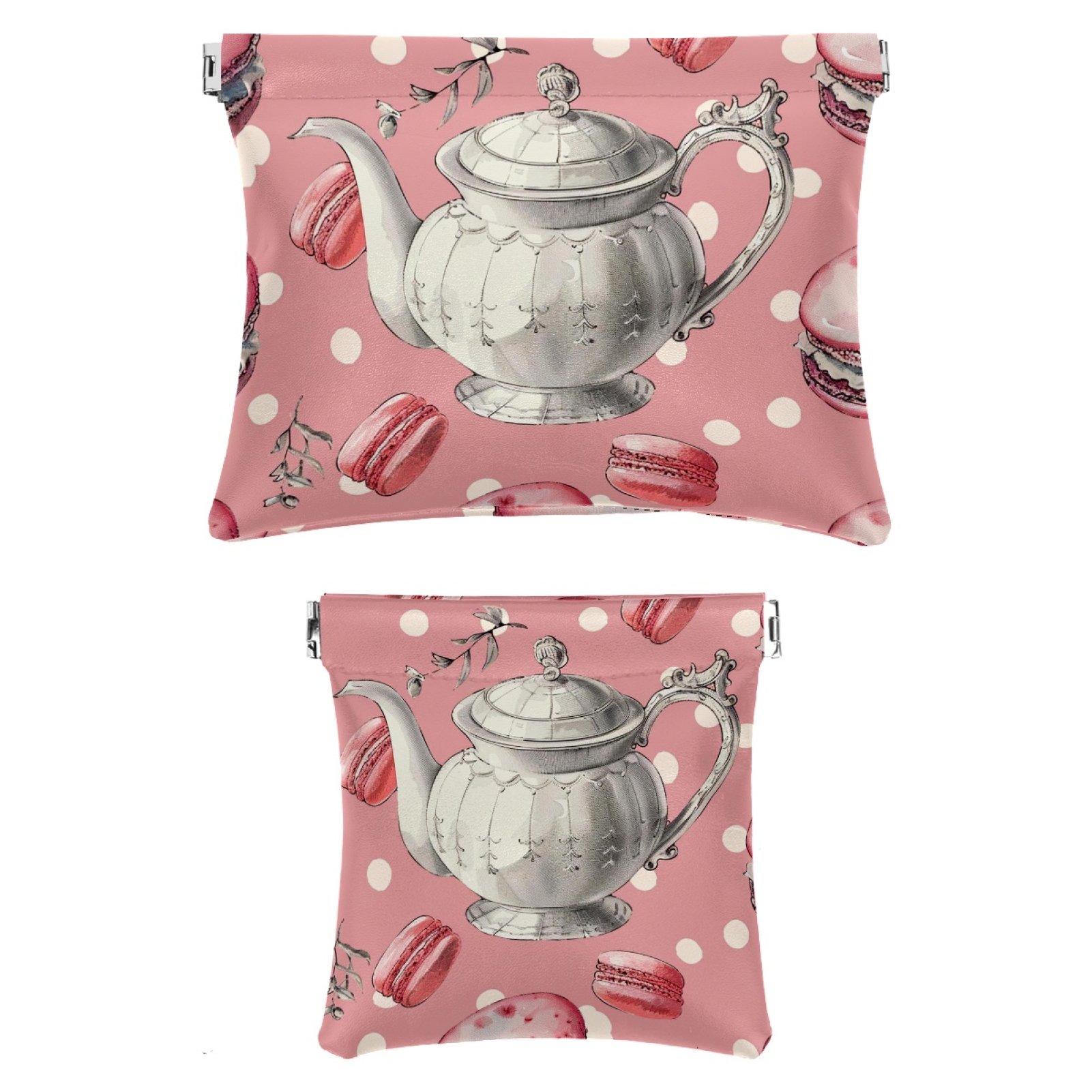 2Pcs Faux Leather Makeup Bag for Purse, Small Makeup Bag for Purse