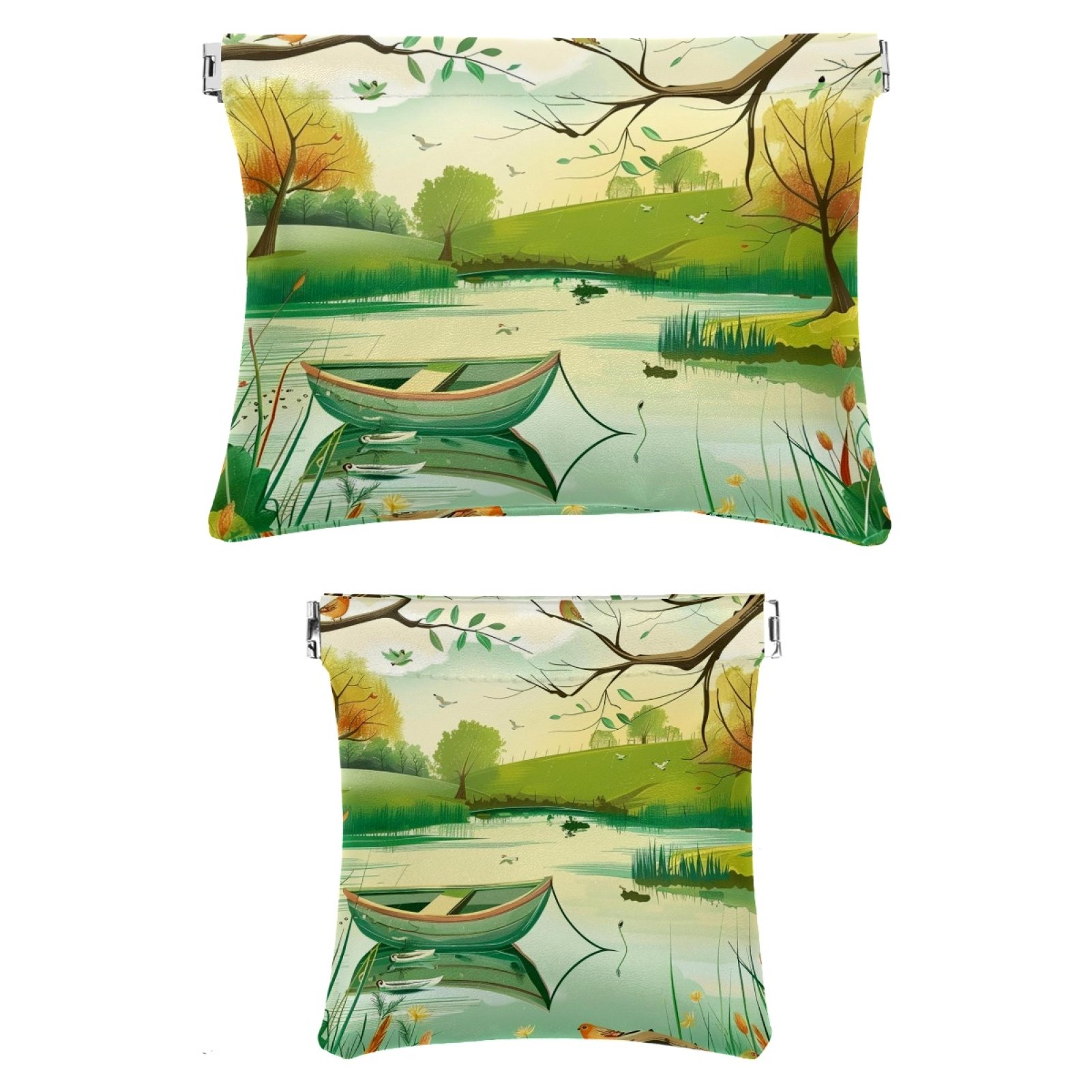 2Pcs Faux Leather Makeup Bag for Purse, Small Makeup Pouch Purse, Mini