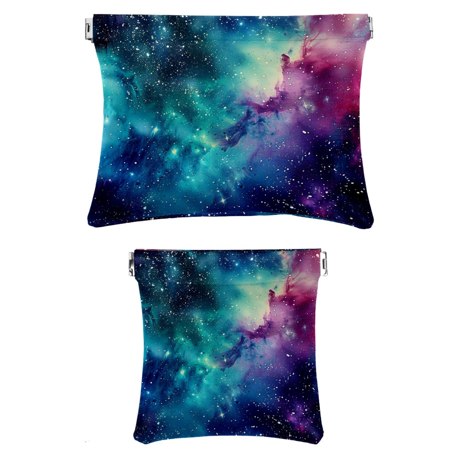 2Pcs Faux Leather Pocket Cosmetic Bag, Small Pouches for Purse, Self