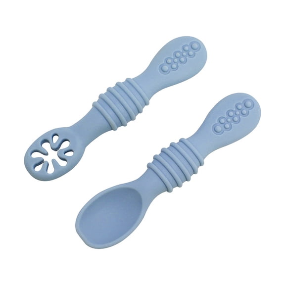 2Pcs Feeding Spoons Dual Head Silicone Weaning Spoon for Infants Training Spoon BPA-Free Utensils