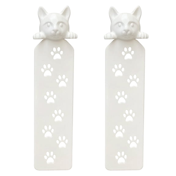 2Pcs Feline Inspired Plastic Bookmarks Textbook Fiction Page Holder Birthday Gift For Book Lovers And Students Reading
