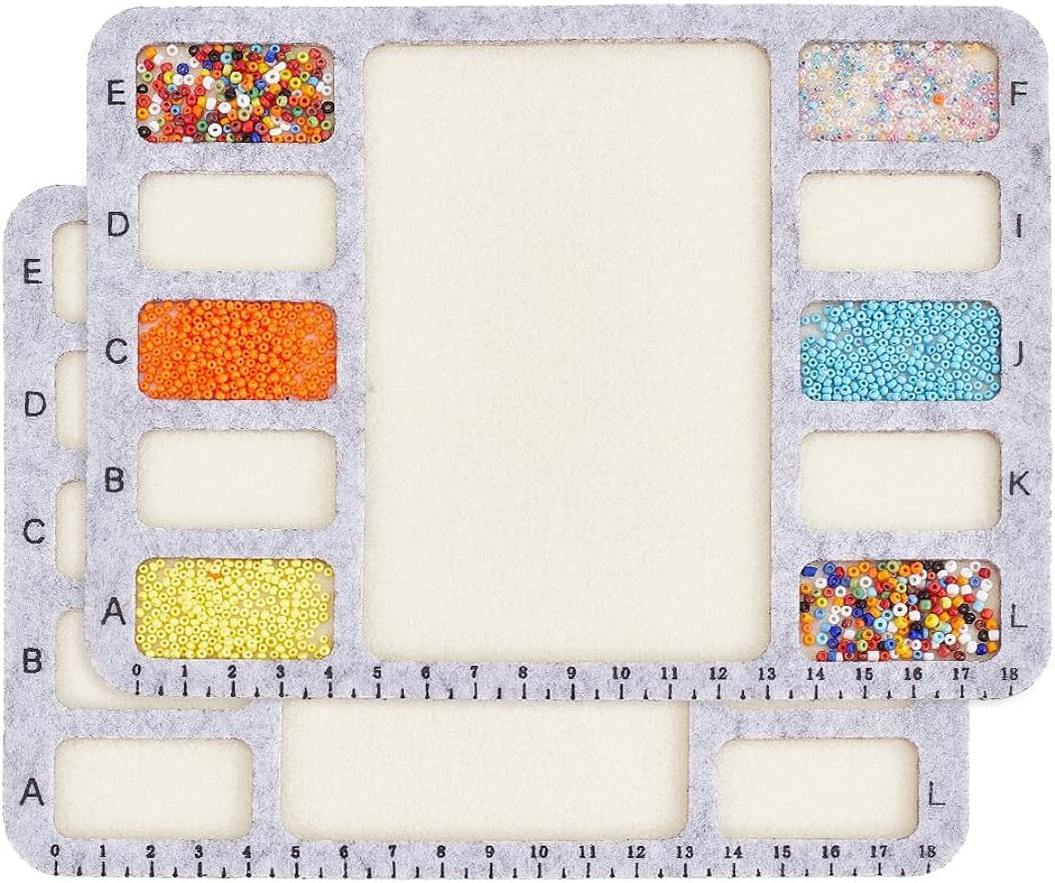 2Pcs Felt Beading Mat Rectangle Design Boards with Centimeter