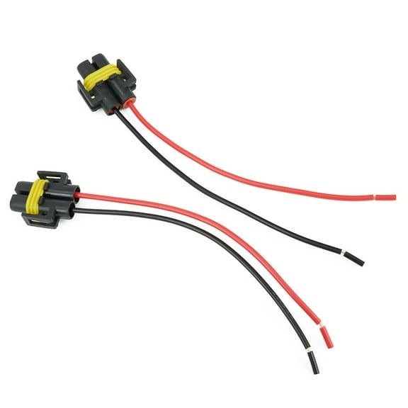 2Pcs Female Connector Adapter Headlight Harness Socket H11 H8 Wiring Harness Socket With Front And Rear Moisture Seals Fangkenuo