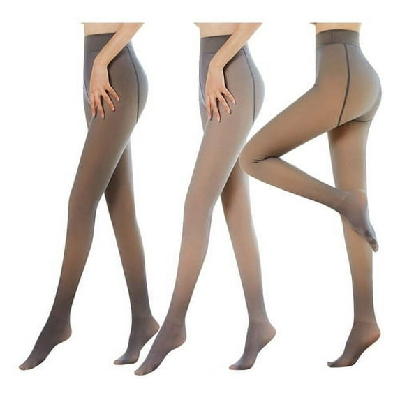 2Pcs Female Legging Ladies Elastic Fake Penetrating Flesh Penetrating Foot Socks 220g Plus Velvet Medium Thick Seamless Leggings