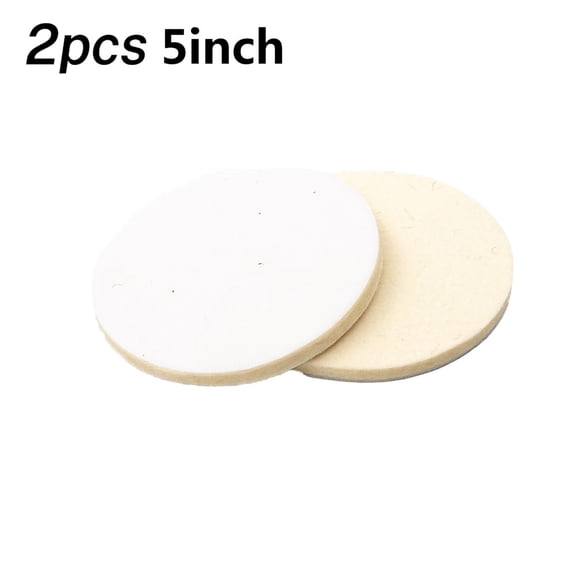 2Pcs Fine Wool Felt Polishing Wheel 75-175mm For Glass Steel Wood Metal Furniture Car Scratch Removal Buffer Pads Soft Elastic Precision Instrument Tool(5inch)