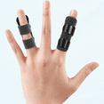 thumbnail image 1 of (2Pcs) Finger Splint,Trigger Finger,Finger Support Brace,Adjustable with Built-in Aluminium Support for Finger Joint Pain, Finger Arthritis, Fits All Finger. Black, 1 of 5