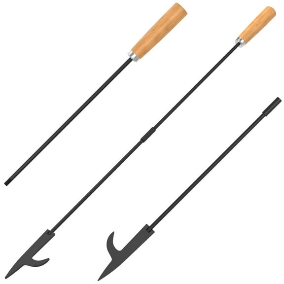 2Pcs Fire Poker 32 Inches Fireplace Poker,Rust Resistant Black Finish,Heavy Duty Wrought Iron Steel,Decorative Look and Finish,Multi Use Tip, Indoor and Outdoor Use