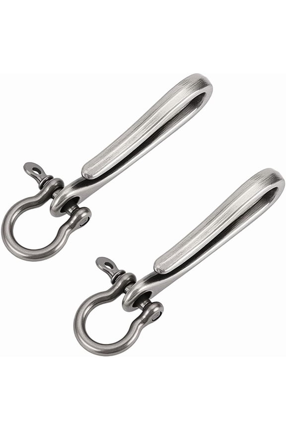 2Pcs Fish Hook Keychain Metal Belt Clip Wallet Holder Key Rings DIY Making