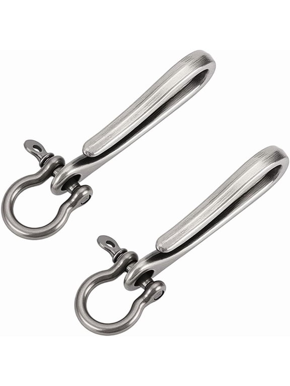 2Pcs Fish Hook Keychain Metal Belt Clip Wallet Holder Key Rings DIY Making
