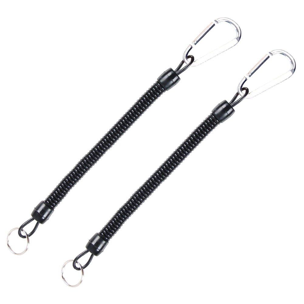 2Pcs Fishing Lanyard Heavy Duty Retractable Coiled Tether with Carabiner  for Pliers, Boating, Tools - Walmart.com