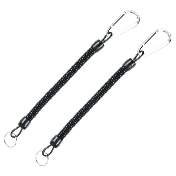 2Pcs Fishing Lanyard Heavy Duty Retractable Coiled Tether with Carabiner for Pliers, Boating, Tools