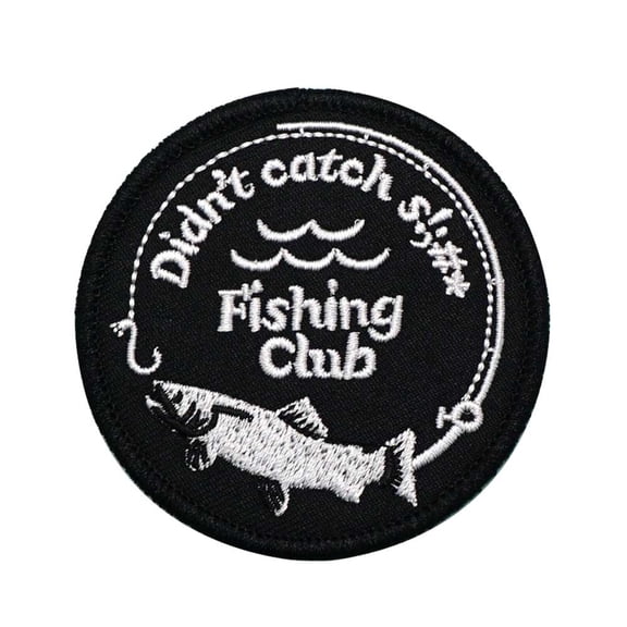 2Pcs Fishing club Embroidered Appliques Patch with hook and loop Backing- Punk Style Crochet Badge Suitable for Vests,Jackets, Backpacks,and Clothing
