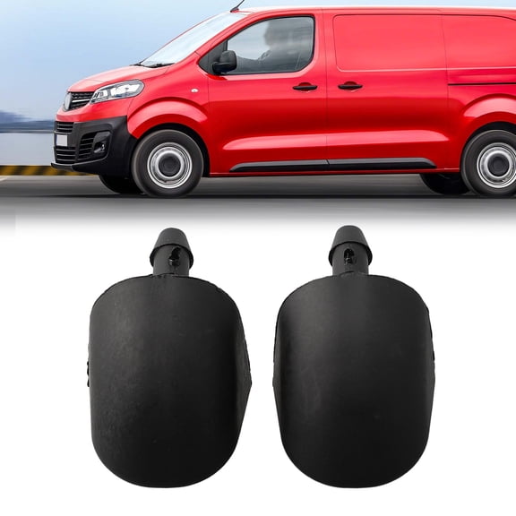 2Pcs Fit For Vauxhall Vivaro Washer Jets Black Abs Windscreen Front Water Nozzle Spray Car Truck Exterior Parts Accessories Fangkenuo