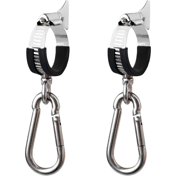 2Pcs Flagpole Clip Kit - Stainless Steel Adjustable Flag Clips for Boat Flag,Truck Mount, RV & Garden Flagpole, Windproof Attachment Hardware (Large)