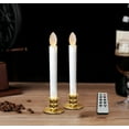 thumbnail image 1 of 2Pcs Flameless Electric Taper Candles with Remote Control Timer, Flickering 3D Wick Effect Battery Operated LED Candlesticks for Christmas Windowsill Decor, 1 of 7