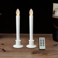 thumbnail image 1 of 2Pcs Flameless Windows Candles Lights with Remote Timer LED Lights Tapers Pillar Candle Contains White Bases for Christmas Party Decorations, 1 of 7
