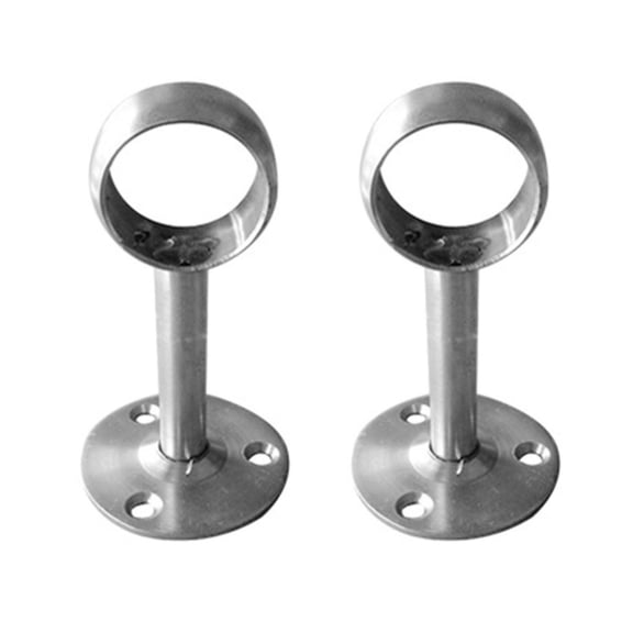 2Pcs Flange Rod Holder Ceiling Mount Curtain Rod Bracket Stainless-Steel Shower Curtain Rod Holder Pipe Flange Socket