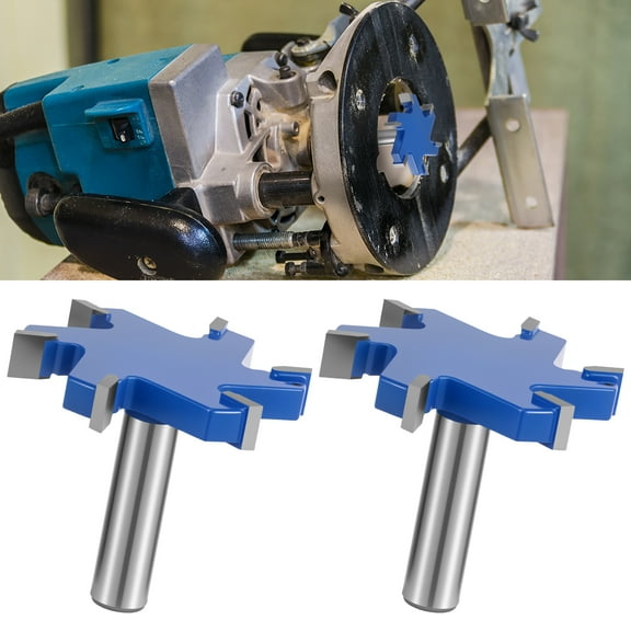 2Pcs Flattening Router Bit 6 Flute Surfacing Router Bit Efficient Slab Flattening Router Bit Multifunctional Planing Router Bit for Solid Wood Density Board Laminate